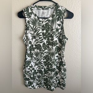 St. John's Bay Beachy Tropical Leaf Sleeveless Dress with Pockets Medium